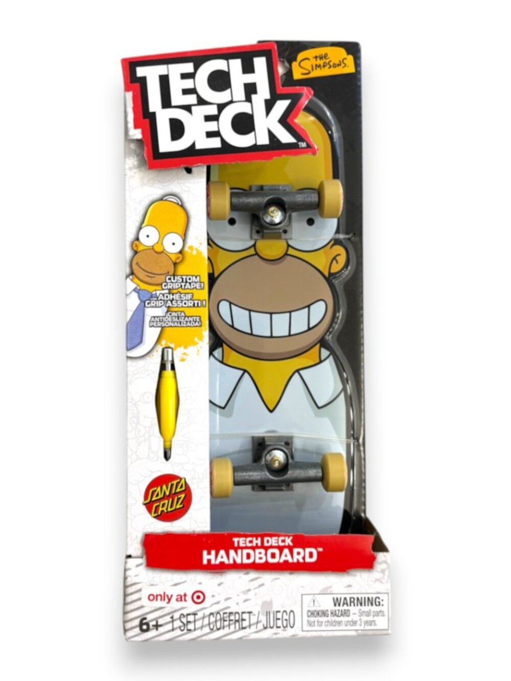 Tech Deck 2025 Handboard The Simpsons Homer Santa Cruz Jumbo 11.5” Board New